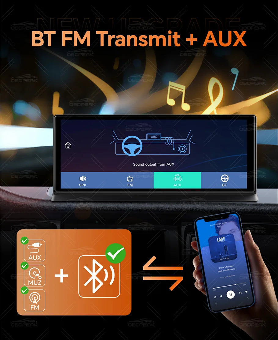 OBDPEAK K8 Pro Front 5K Rear 1080P Dash Cam Camera