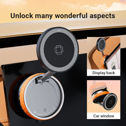 Vacuum Suction Magnetic Car Phone Holder Foldable Mirror