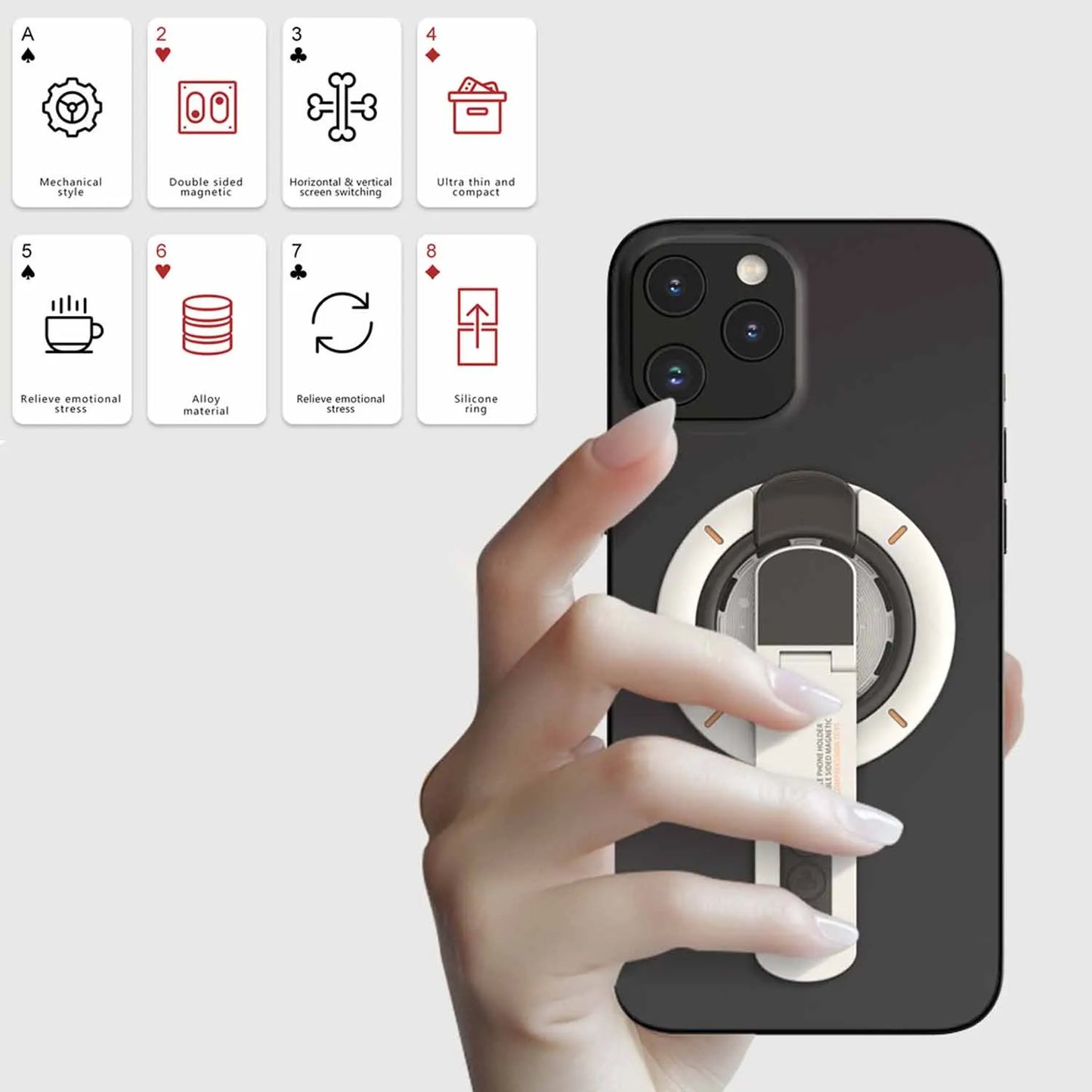 Creative Magnetic Ring Decompression Rotary Pressing Phone Stand