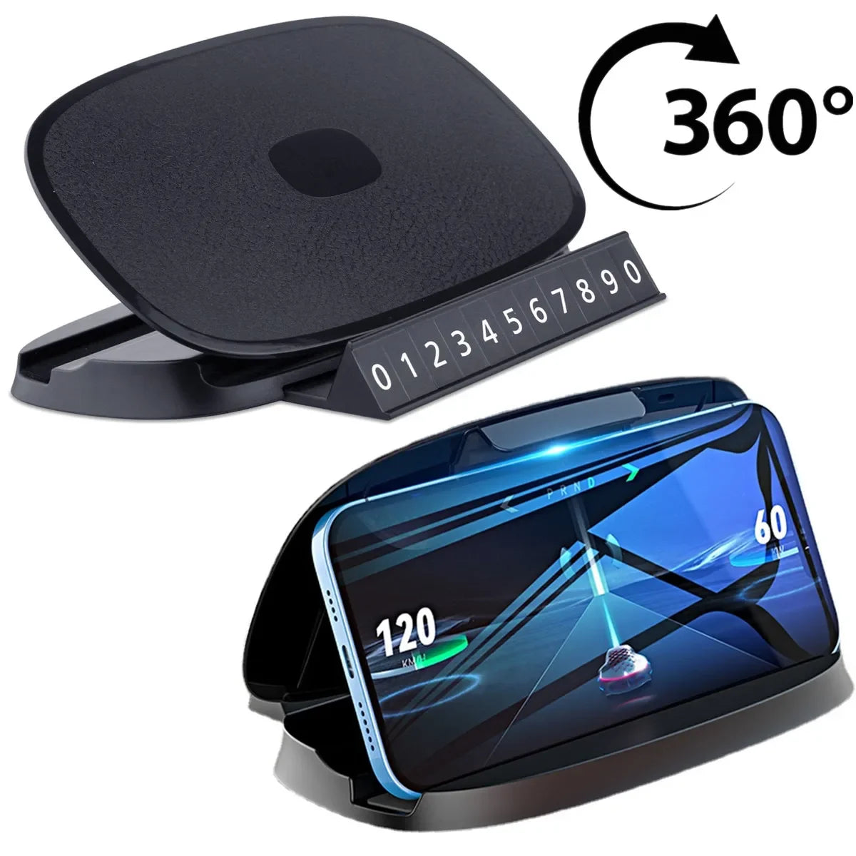 360 Rotate Car Mobile Phone Holder Mount on Dashboard Clamshell Cell Phone Holder