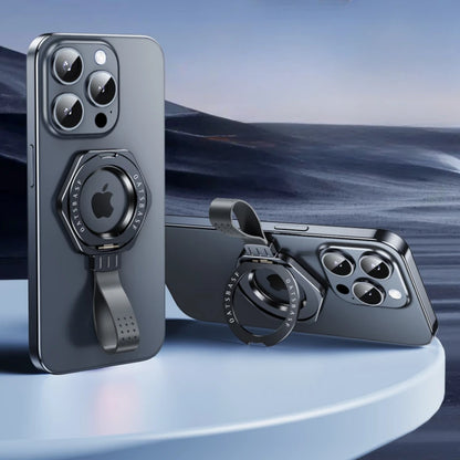 Metal Magnetic Phone Stand Adjustable with Silicone Lanyard