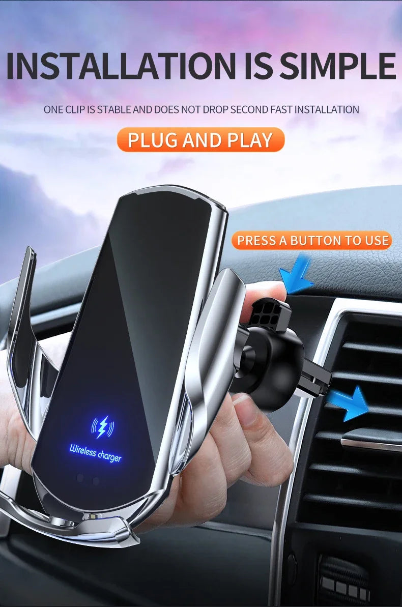 30W Car Wireless Charger Magnetic Automatic Car Mount Phone Holder