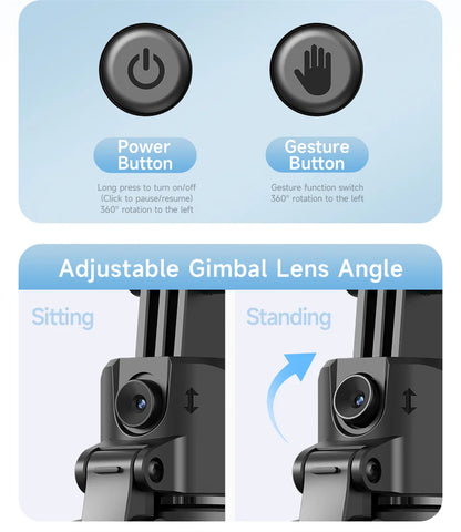 FANGTUOSI 360 Rotation Gimbal Stabilizer ,Selfie Stick Tripod