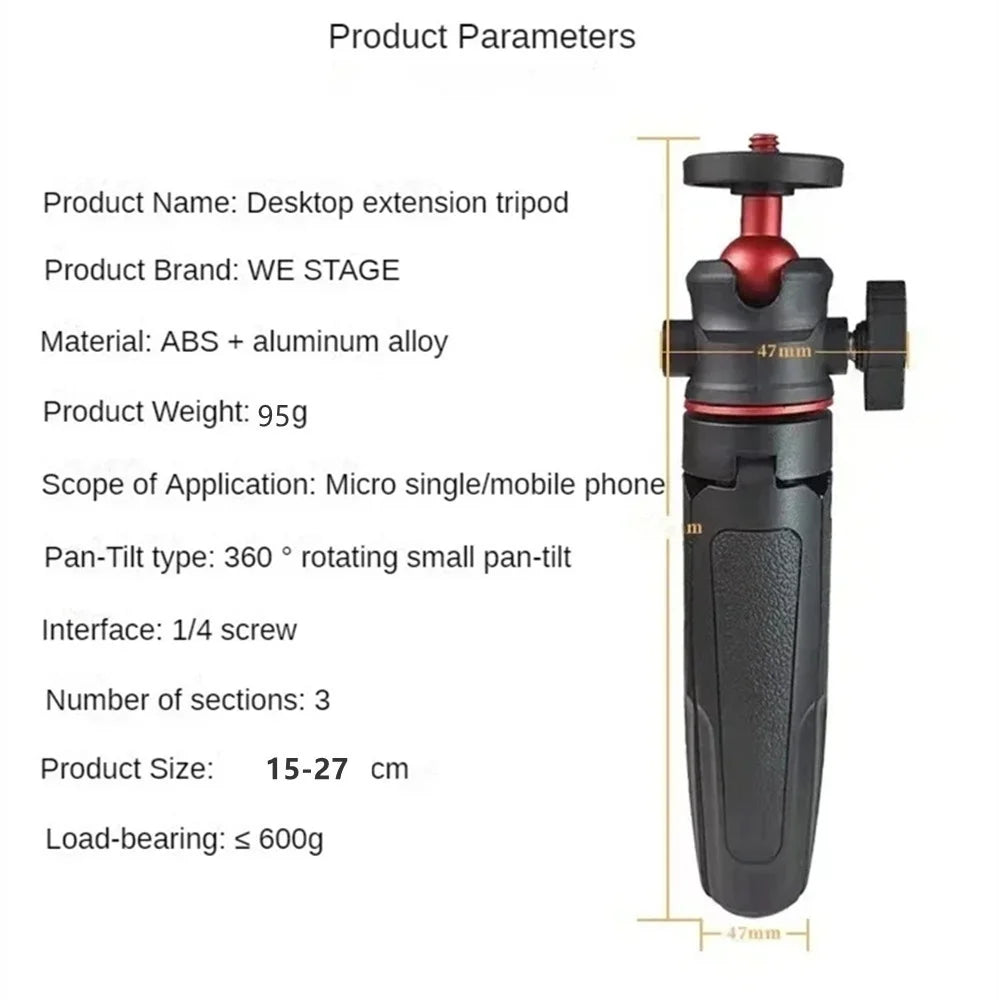 FGCLSY Extension Pole Tripod, Mini Selfie Stick Tripod Stand