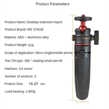 FGCLSY Extension Pole Tripod, Mini Selfie Stick Tripod Stand