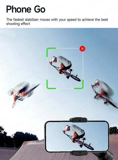 Foldable 3-Axis Phone Gimbal Stabilizer with Telescopic Rod