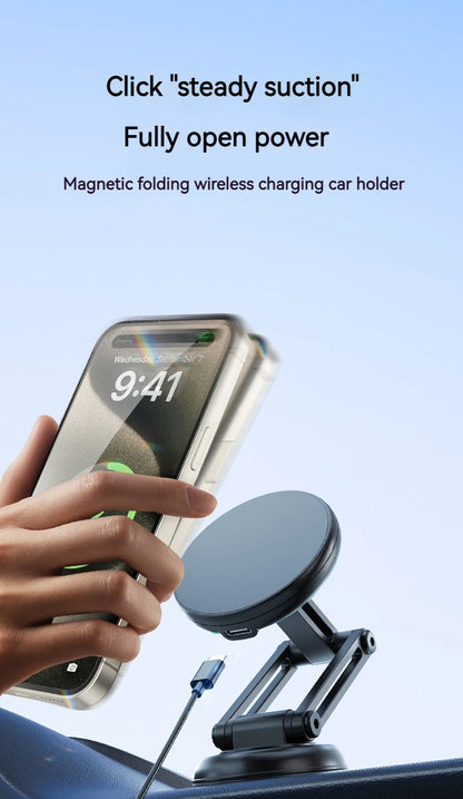 15W Metal Magnetic Car Phone Holder Wireless Charger