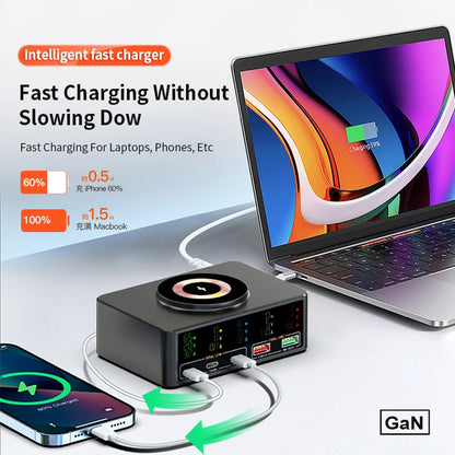 220W GaN USB Type C Fast Charger Portable Charging Station Charger