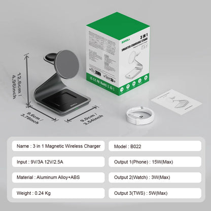 3 in 1 Wireless Charger Metal Stand for Samsung