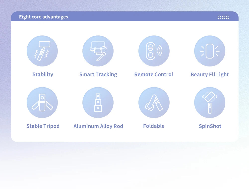 Bluetooth Smartphone Gimbal Stabilizer with Extendable Stick