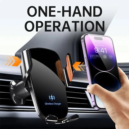 Wireless Car Charger Fast Charge Manual Clamping Air Vent