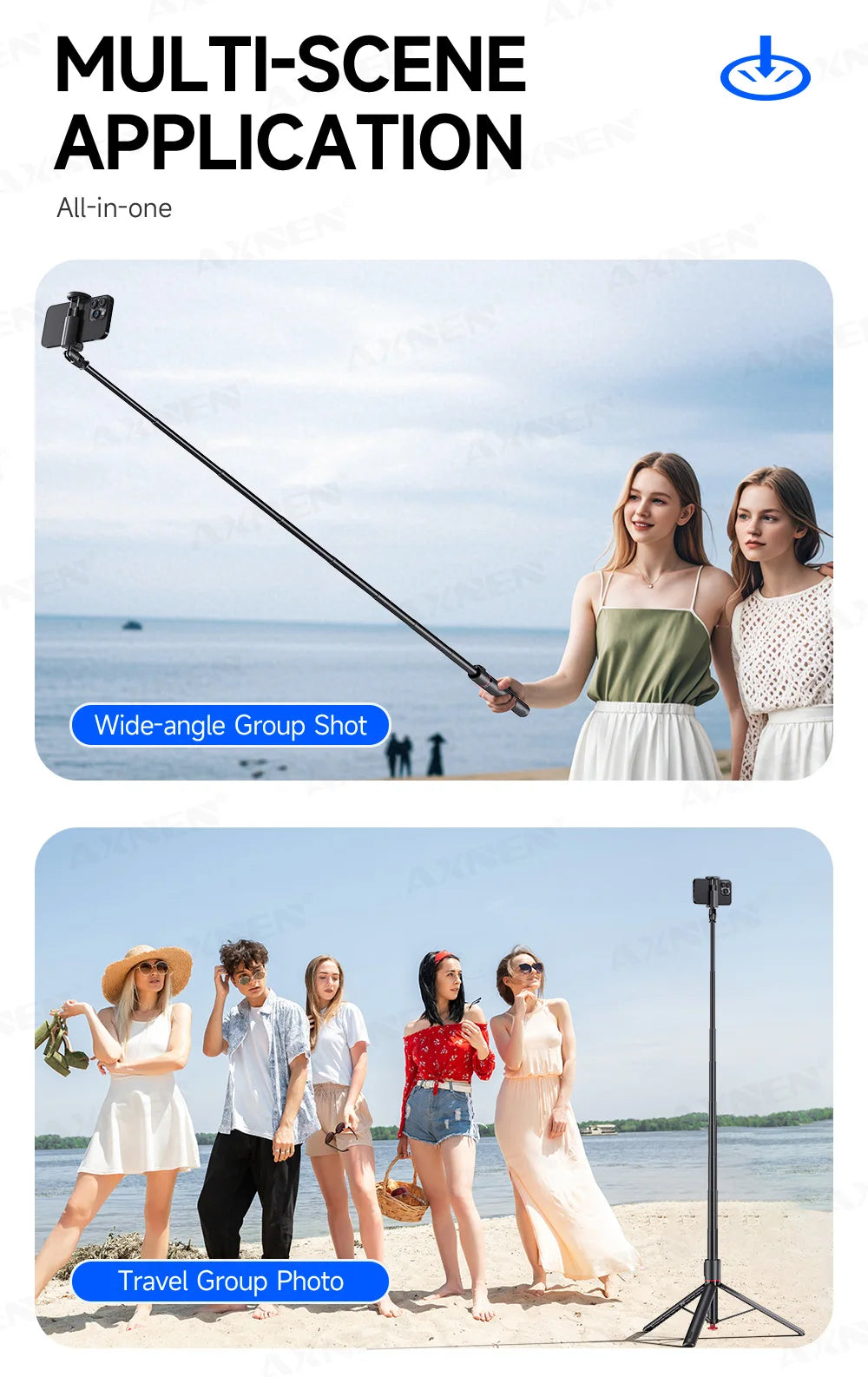 Bluetooth Selfie Stick Tripod Auto Pop-Up Foldable Holder