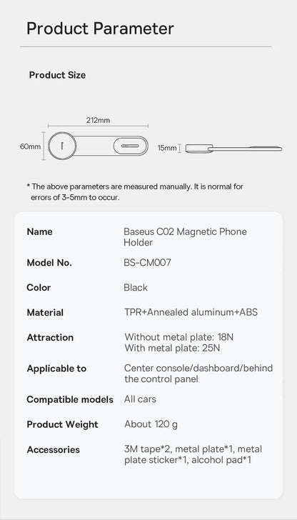 Baseus Magnetic Holder Car Phone Holder Stand Foldable