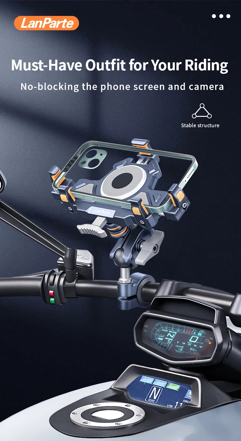 Universal  Motorcycle Phone Holder Alloy Anti-Shake 360° Adjustable