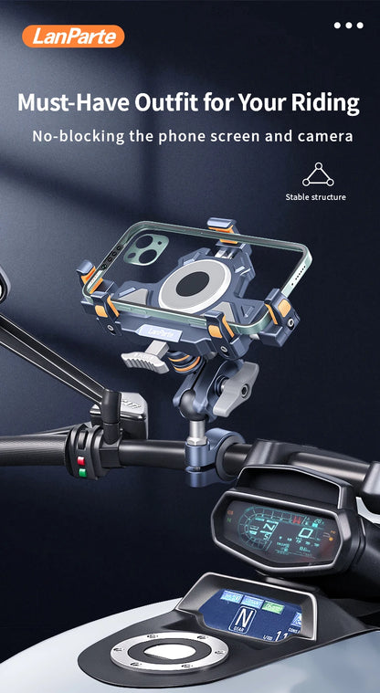 Universal  Motorcycle Phone Holder Alloy Anti-Shake 360° Adjustable