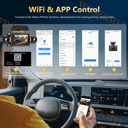 360°Auto Camera 1080P Video Recorder 3/4 Lens WIFI DashCam