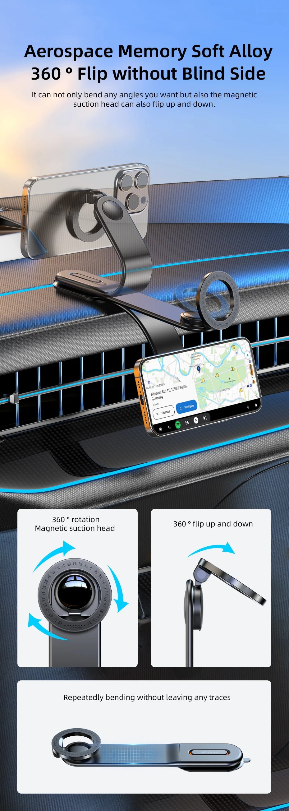 VYVYLABS 15W Magnetic Wireless Charging Phone Holder Charger