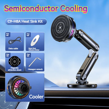 Universal Metal Car Magnetic Semiconductor Cooling Phone Holder