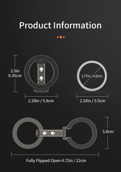 Double-Sided Magnetic Phone Ring Holder for MagSafe Kickstand
