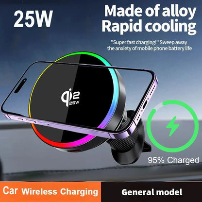 25W Magnetic Car Mount Charger Suction Cup Phone Mount