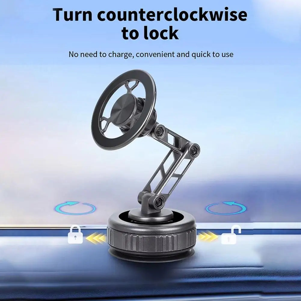 Car Phone Holder With Vacuum Magnetic Suction Cup Foldable