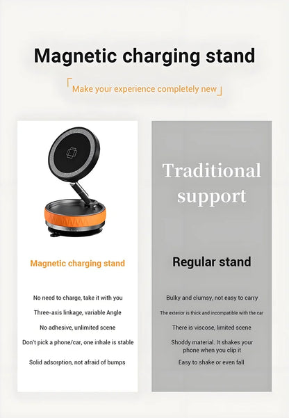 Vacuum Suction Magnetic Car Phone Holder Foldable Mirror