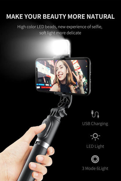 New Wireless Bluetooth Selfie Stick Tripod with Remote Extendable