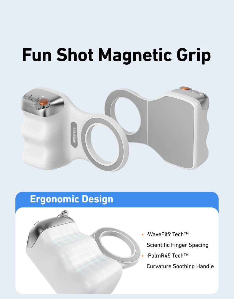 Fun Shot Magnetic Grip, Ergonomic Style Phone Camera Grip
