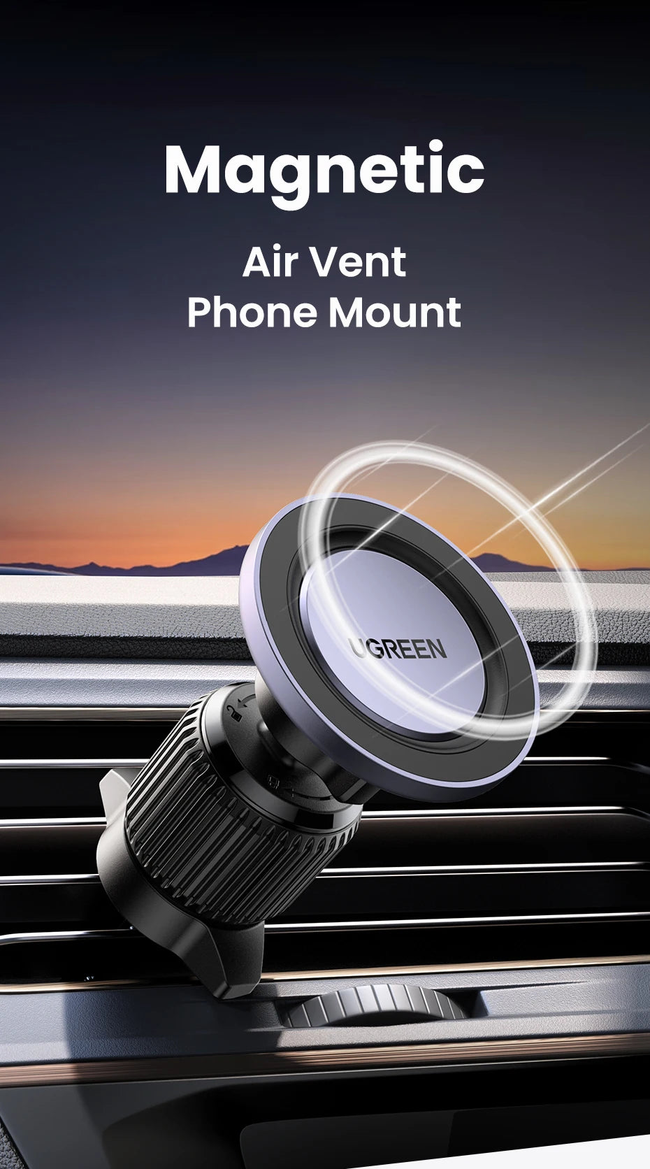 UGREEN Magnetic Car Phone Holder Air Vent Car Phone Stand