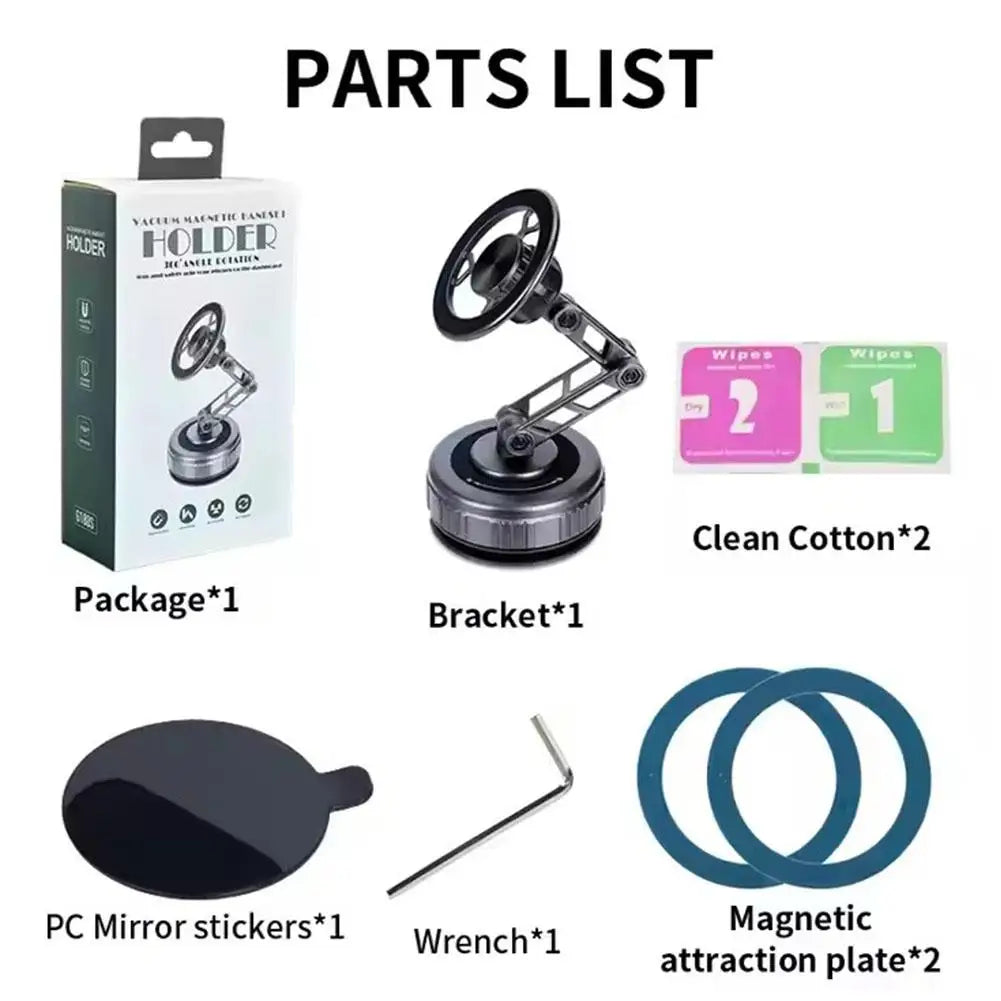 Car Phone Holder With Vacuum Magnetic Suction Cup Foldable