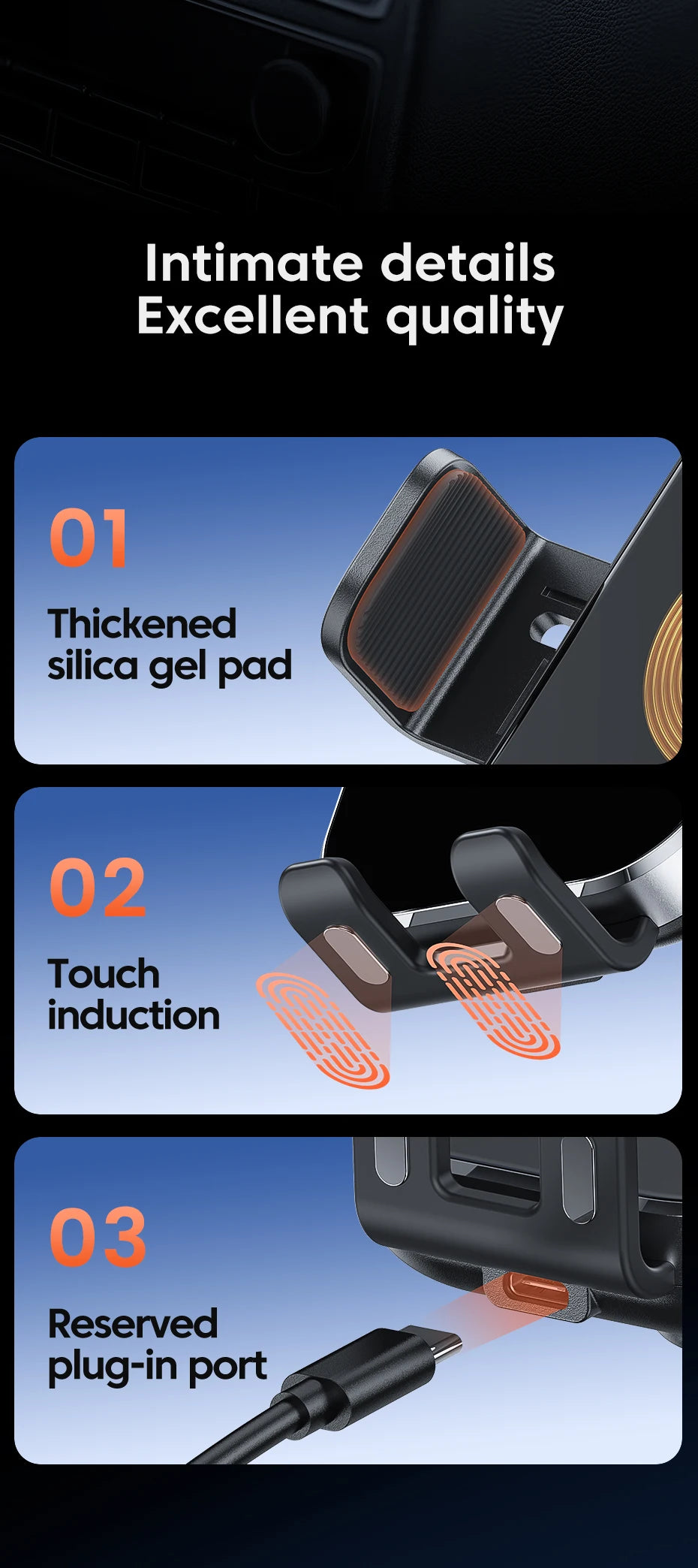 Universal Car Wireless Charger Auto Car Mount Phone Holder