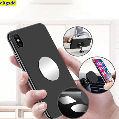 Circular square car phone magnetic metal plate universal patch bracket