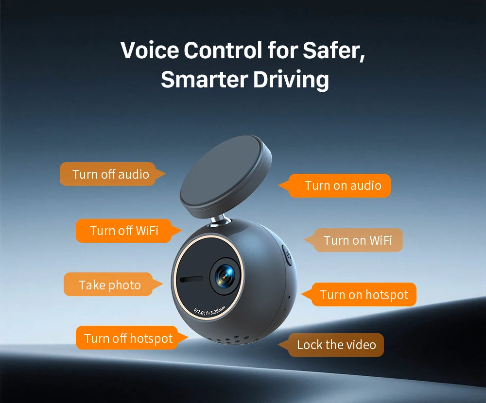 Dash Cam KAWA Tiny Video Recorder 2K Car DVR MINI ORB