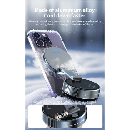 15W Vacuum Suction Magnetic Wireless Charger Phone Holder