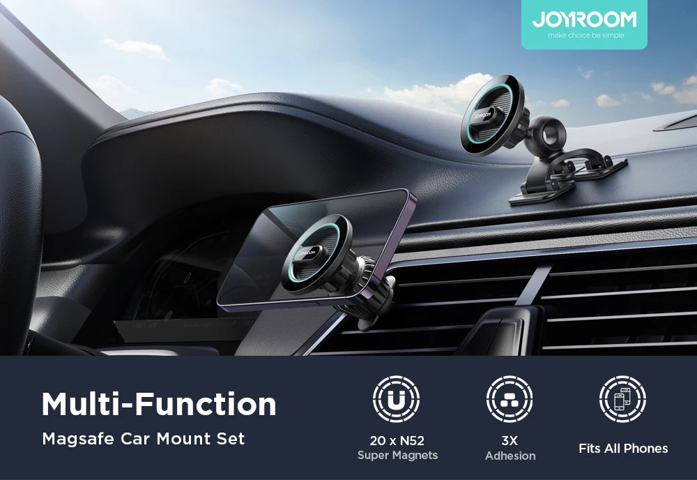 Joyroom Magnetic Phone Holder for Car Fit Curved Surfaces