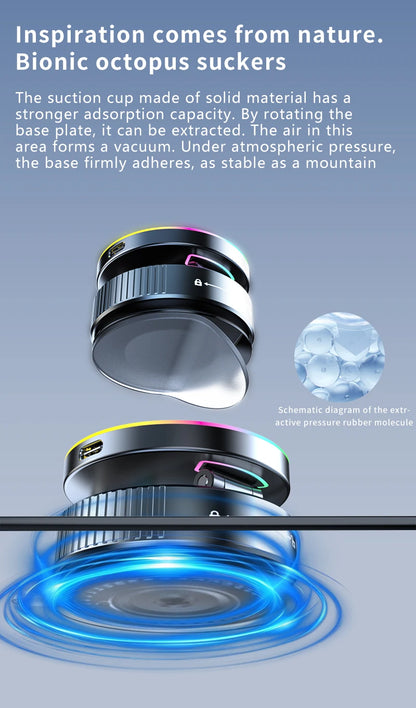 15W Wireless Charger Vacuum Magnetic Car Holder