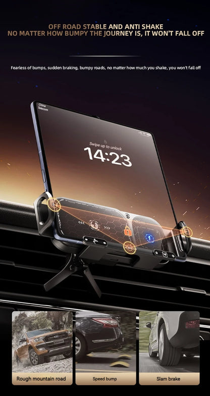 2 IN1 Car Wireless Charger Phone Holder Touch Rotate Stand