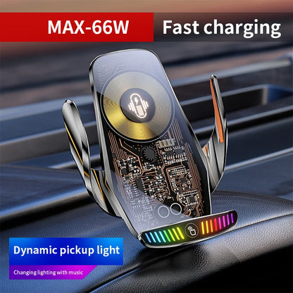 66W Magnetic Car Phone Holder 15W Wireless Fast Charger Car Stand
