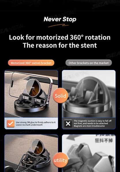 SEAMETAL Car Phone Holder Mount 360° Rotatable Wireless Charger