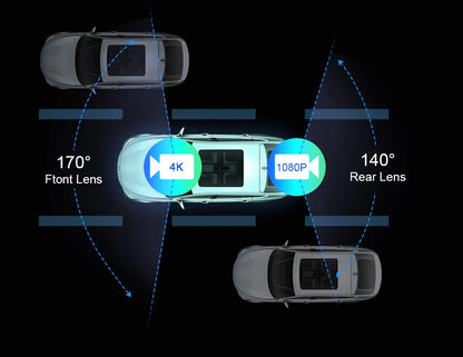 10/11.26 inch Dash Cam 4K Car DVR Wireless Dual Lens