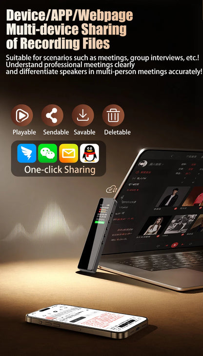 Famue Ai Voice Recorder with Text Transcription Mini Portable