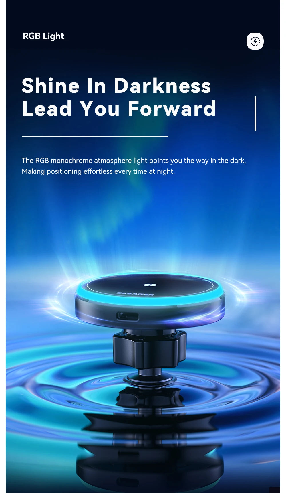 Essager 15W Magnetic Wireless Car Phone Holder Adjustable