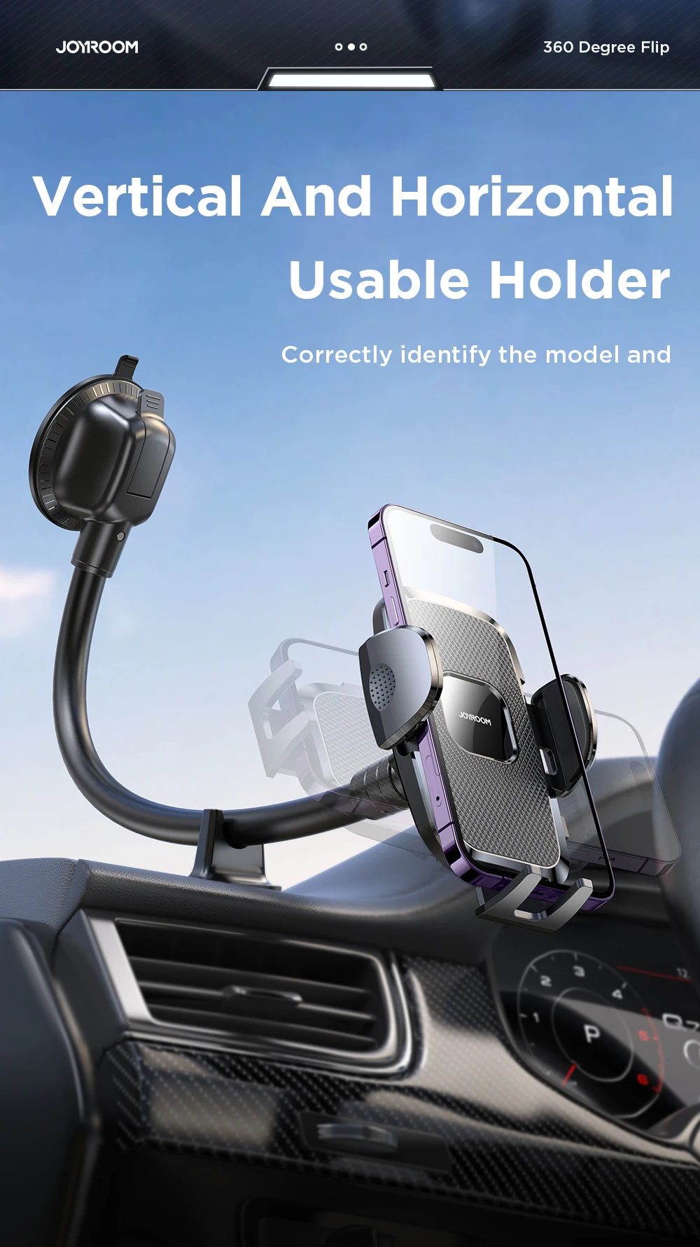 Dashboard Phone Holder Flexible Long Arm