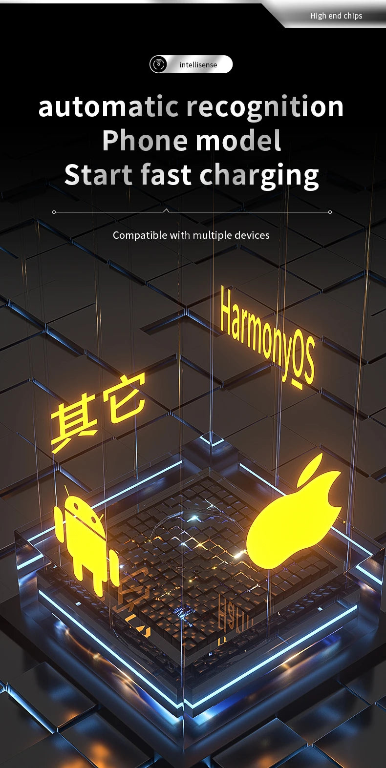 Wireless Car Phone Holder 15W Fast Charging Wireless Charger