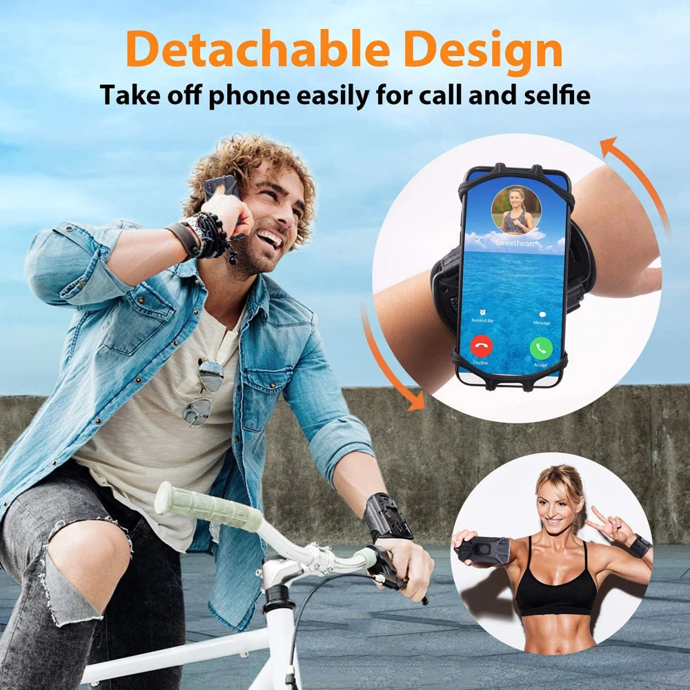 Running Wristband Phone Holder 360°Rotation Detachable Sports