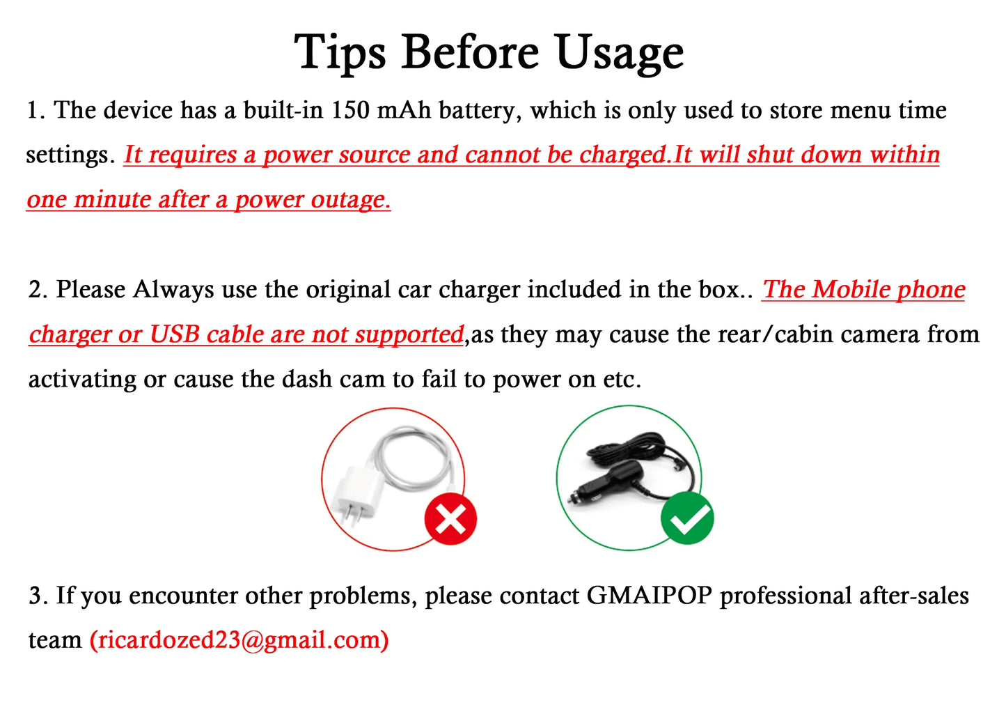Framefox 3Channel Dash Cam  Black Box 3 Cameras