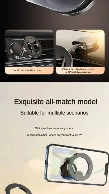 Alloy Folding Magnetic Car Compact Cell Phone Holder