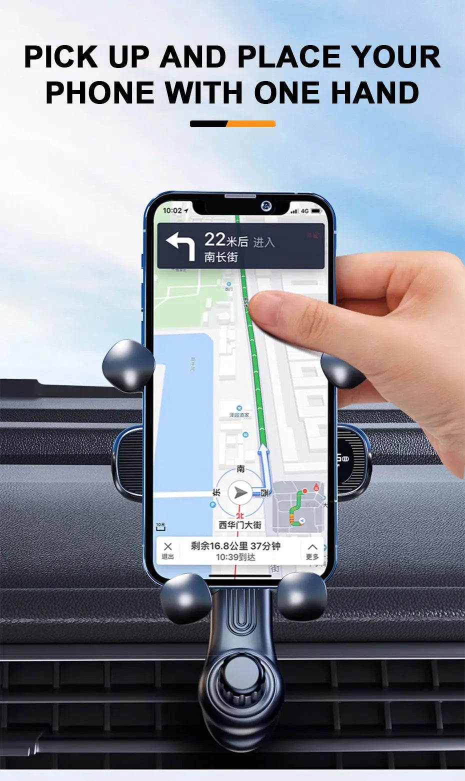 SEAMETAL Air Vent Car Phone Holder Telescopic Phone Mount