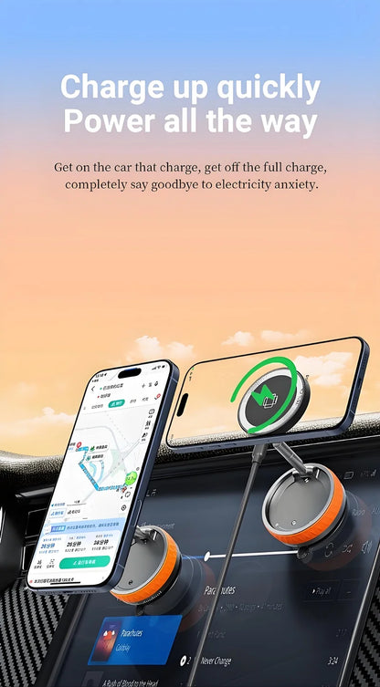 Vacuum Suction Magnetic Car Phone Holder Foldable Mirror