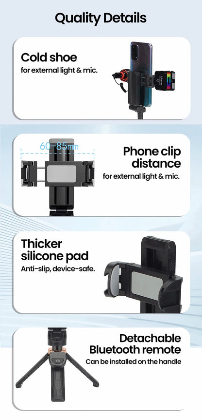 Elough Selfie Stick Tripod Phone Stand Shooting Aid Wireless